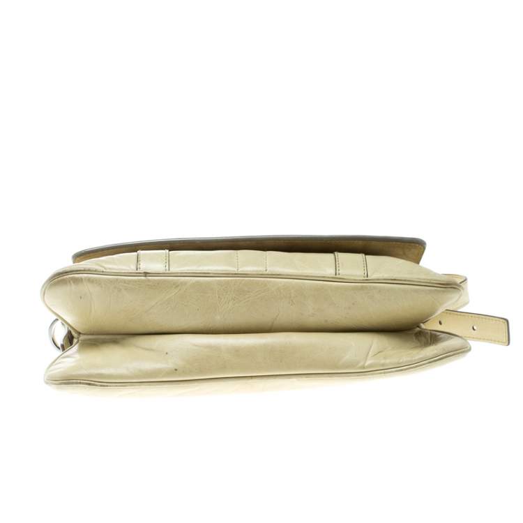 Pre Owned Givenchy Light Green Leather Shoulder Bag