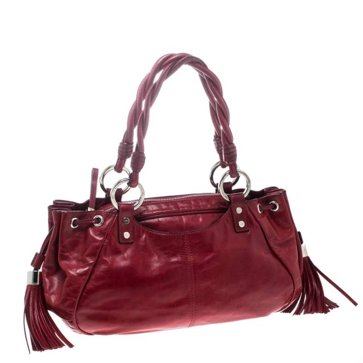 Pre Owned Givenchy Red Leather Drawstring Shoulder Bag