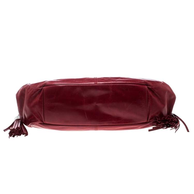 Pre Owned Givenchy Red Leather Drawstring Shoulder Bag