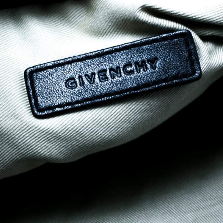 Pre Owned Givenchy Black/Grey Monochrome Signature Fabric and Leather Hobo