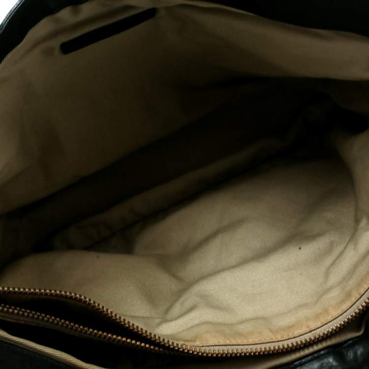 Pre Owned Givenchy Black/Grey Monochrome Signature Fabric and Leather Hobo