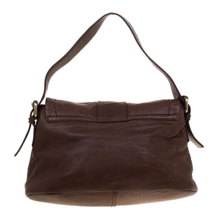 Pre Owned Givenchy Brown Leather Shoulder Bag