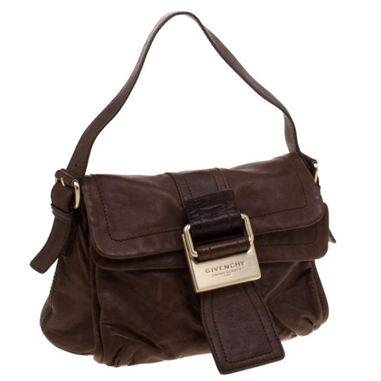 Pre Owned Givenchy Brown Leather Shoulder Bag