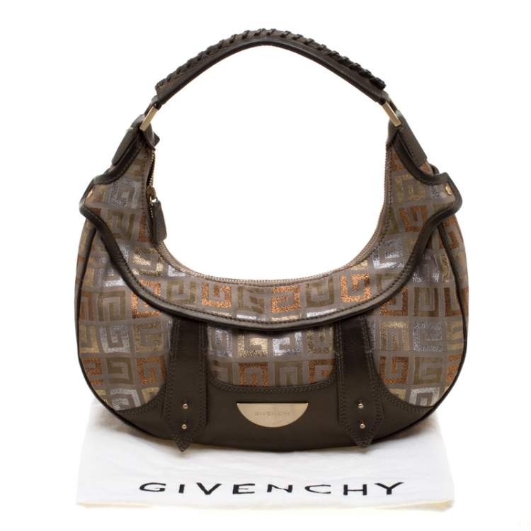 Pre Owned Givenchy Multicolor Signature Canvas and Leather Hobo
