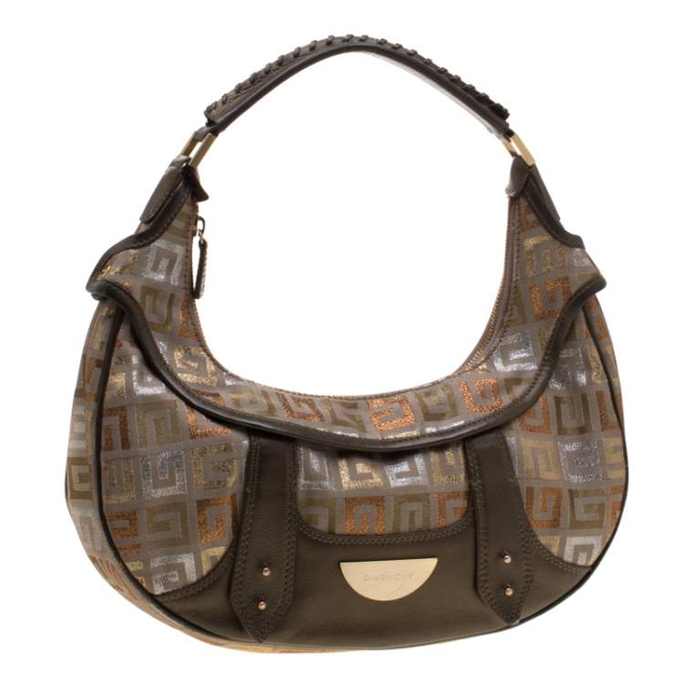 Pre Owned Givenchy Multicolor Signature Canvas and Leather Hobo