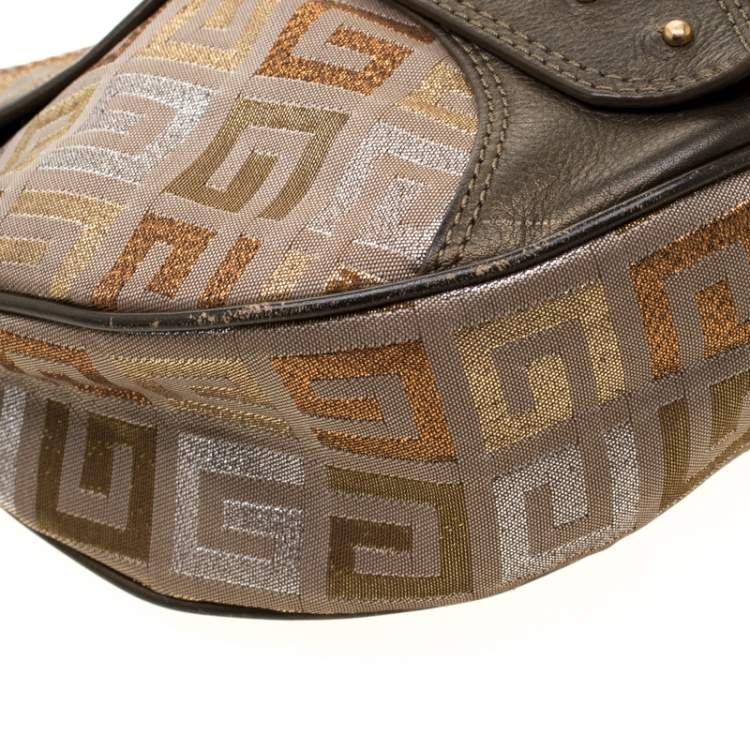 Pre Owned Givenchy Multicolor Signature Canvas and Leather Hobo
