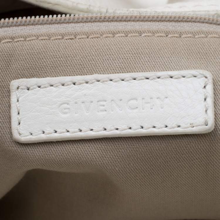 Pre Owned Givenchy White Leather Multiple Zip Shoulder Bag