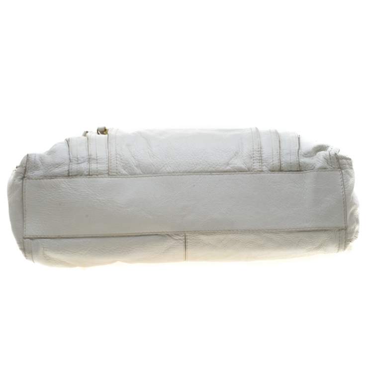 Pre Owned Givenchy White Leather Multiple Zip Shoulder Bag