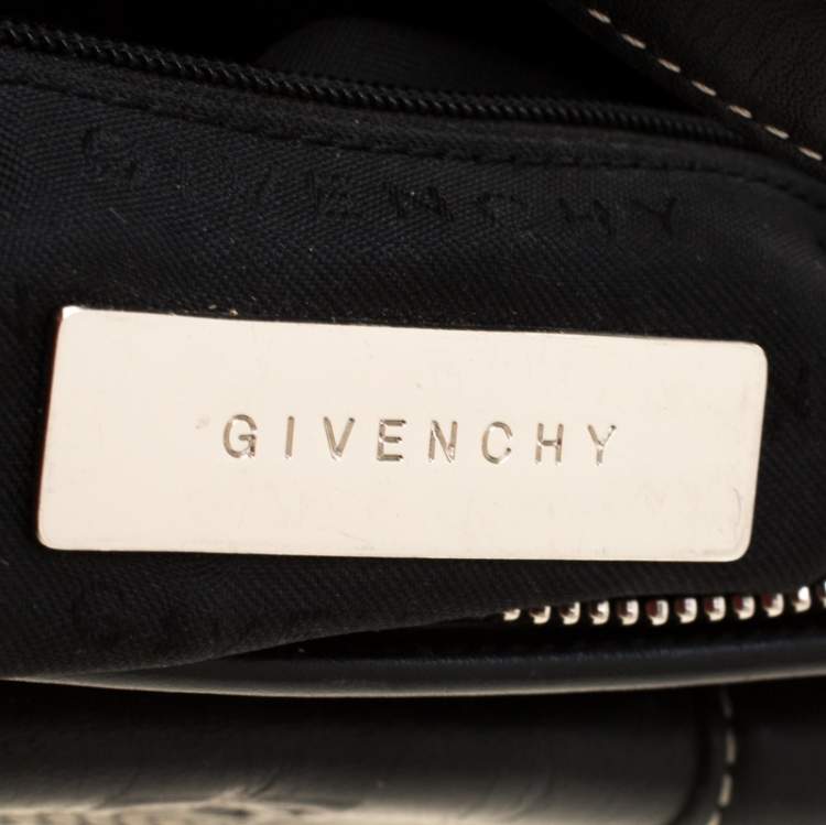 Pre Owned Givenchy Black Leather Pocket Shoulder Bag