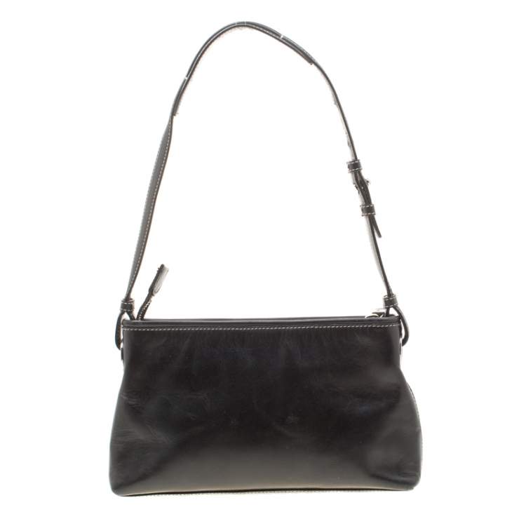Pre Owned Givenchy Black Leather Pocket Shoulder Bag