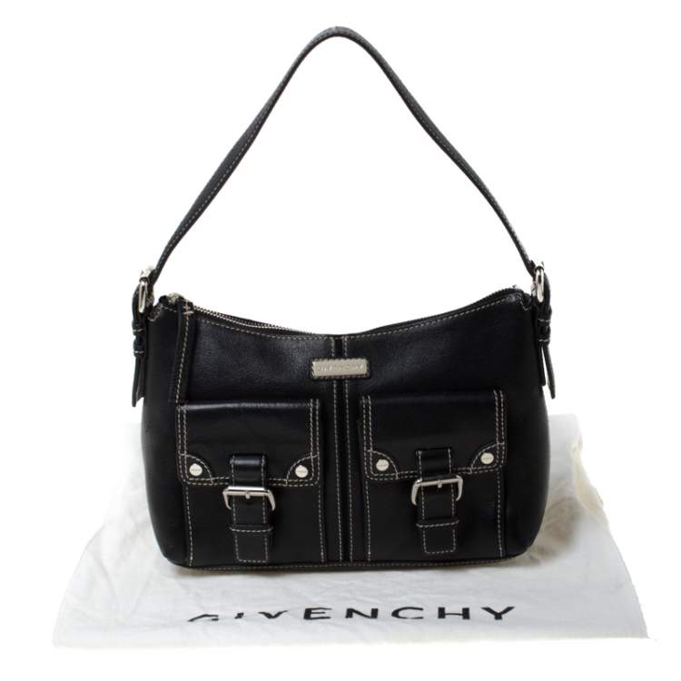 مملوكة مسبقًا Givenchy Black Leather Twin Pocket Shoulder Bag