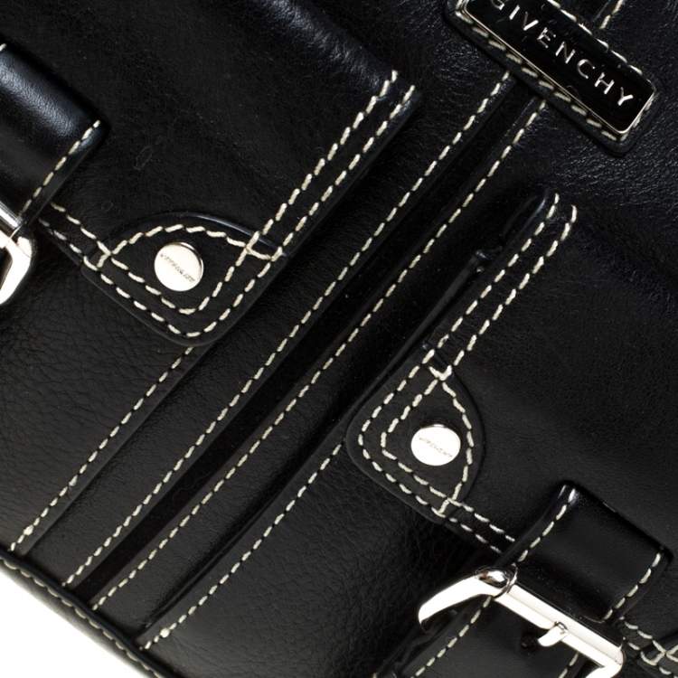 مملوكة مسبقًا Givenchy Black Leather Twin Pocket Shoulder Bag