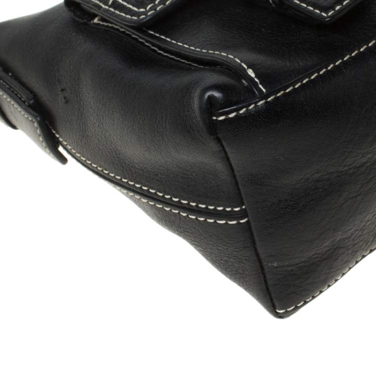 مملوكة مسبقًا Givenchy Black Leather Twin Pocket Shoulder Bag