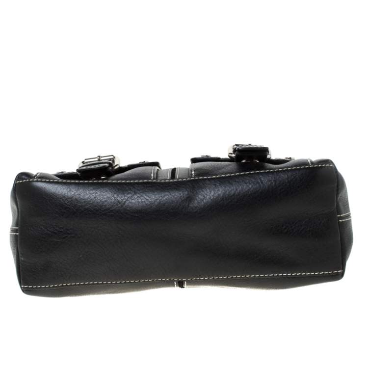 مملوكة مسبقًا Givenchy Black Leather Twin Pocket Shoulder Bag