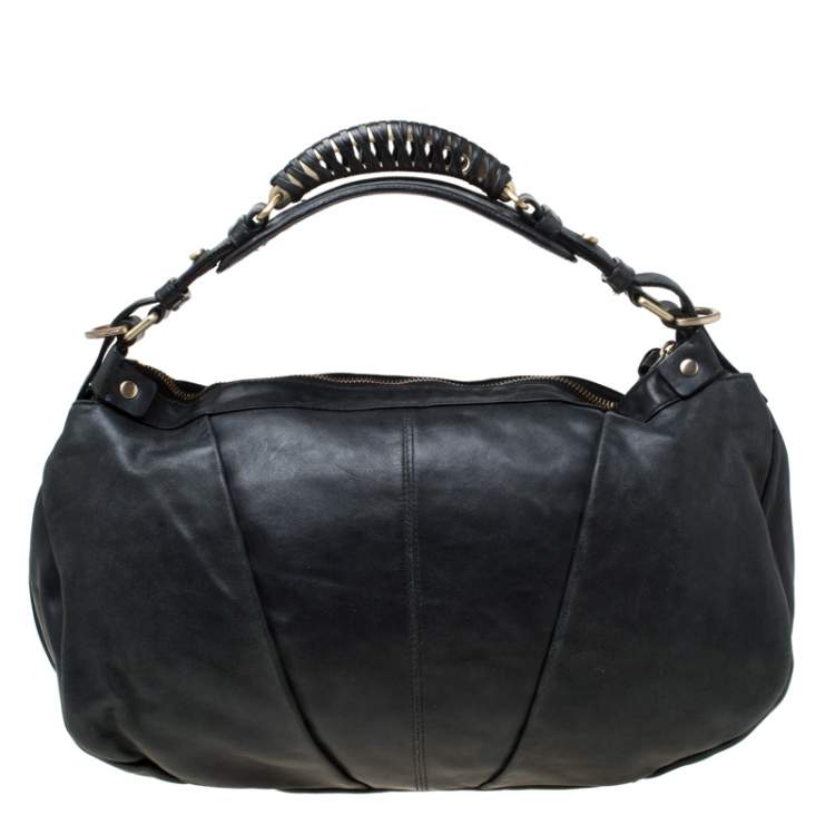 Pre Owned Givenchy Black Leather Hobo