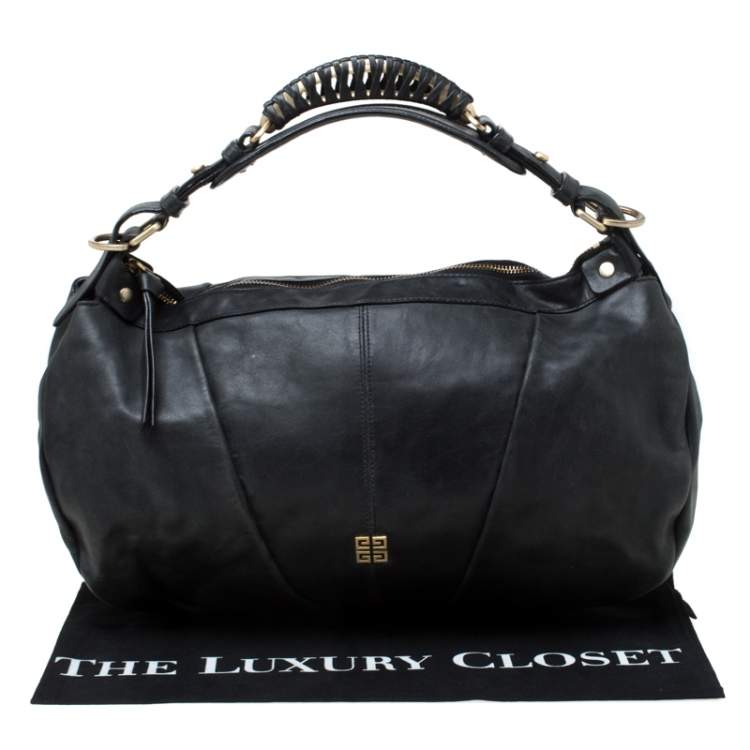 Pre Owned Givenchy Black Leather Hobo