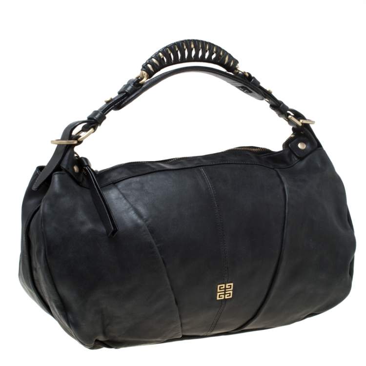 Pre Owned Givenchy Black Leather Hobo