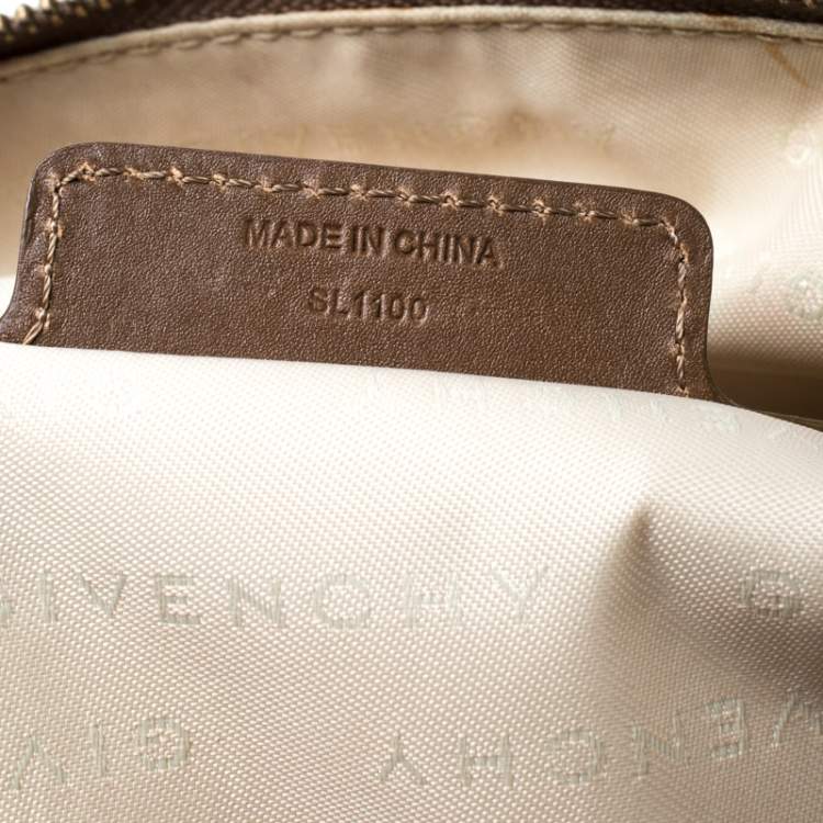 Pre Owned Givenchy Brown Coated Canvas and Leather Satchel