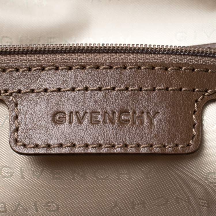 Pre Owned Givenchy Brown Coated Canvas and Leather Satchel