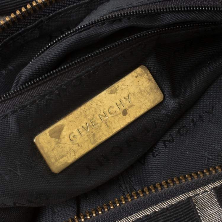 مملوكة مسبقًا Givenchy Black Monogram Canvas and Leather Buckle Shoulder Bag