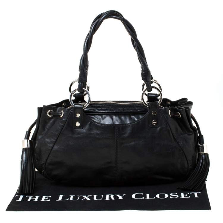 Pre Owned Givenchy Black Leather Pumpkin Tassel Satchel