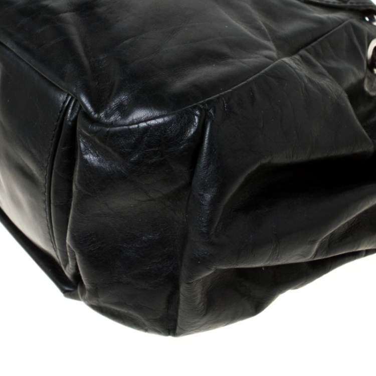 Pre Owned Givenchy Black Leather Pumpkin Tassel Satchel