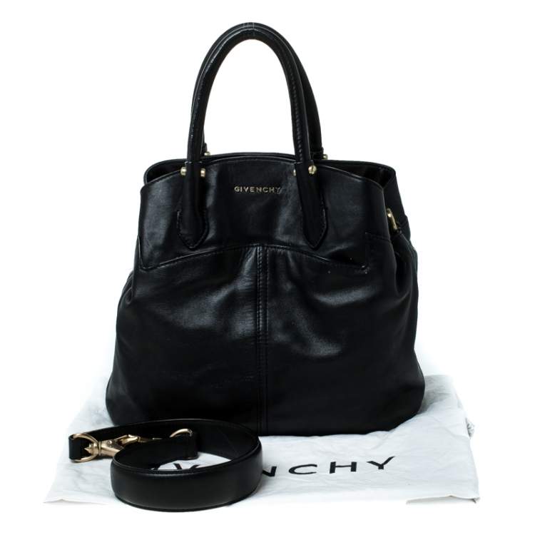Pre Owned Givenchy Black Leather Front Pocket Satchel