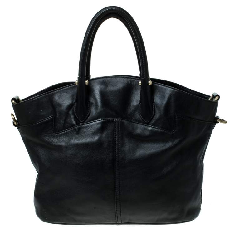 Pre Owned Givenchy Black Leather Front Pocket Satchel
