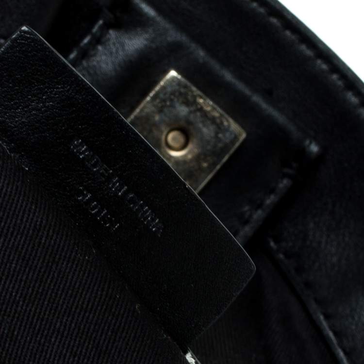 Pre Owned Givenchy Black Leather Front Pocket Satchel