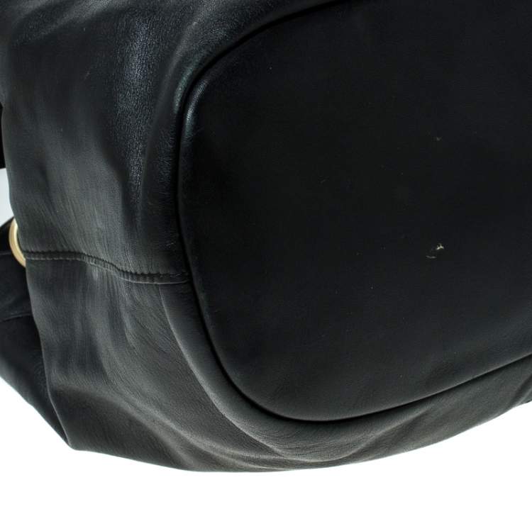 Pre Owned Givenchy Black Leather Front Pocket Satchel