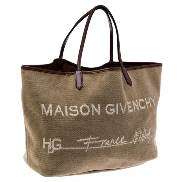 Pre Owned Givenchy Beige Fabric Antigona Maison Hdg Shopper Tote