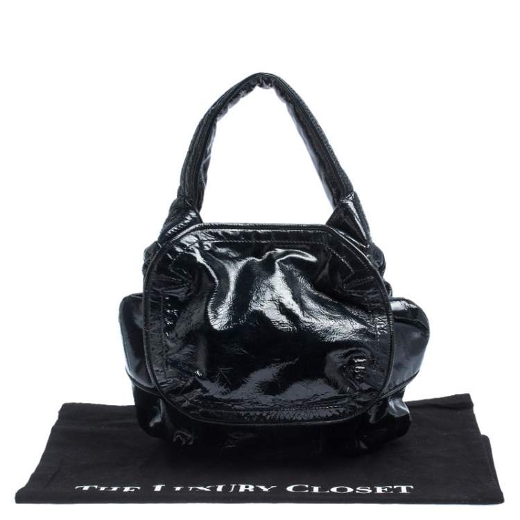 Pre Owned Givenchy Midnight Blue Patent Leather Hobo