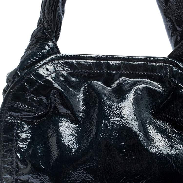 Pre Owned Givenchy Midnight Blue Patent Leather Hobo