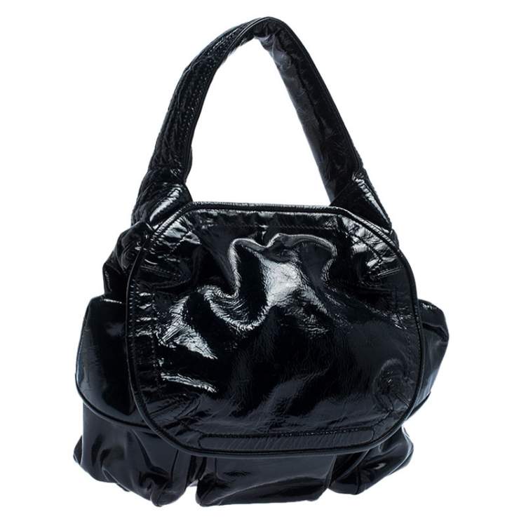 Pre Owned Givenchy Midnight Blue Patent Leather Hobo