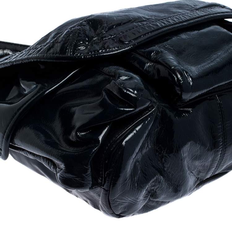 Pre Owned Givenchy Midnight Blue Patent Leather Hobo