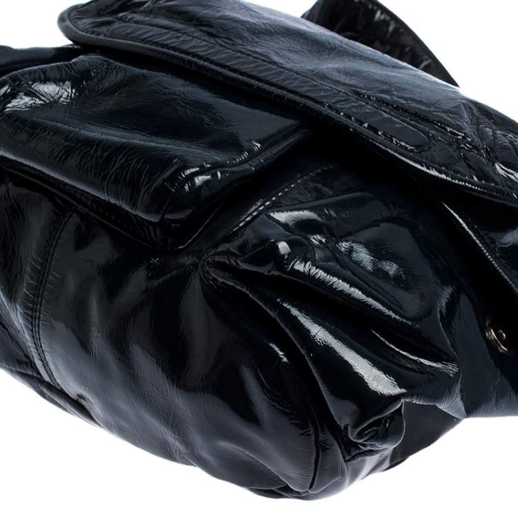 Pre Owned Givenchy Midnight Blue Patent Leather Hobo