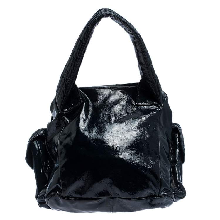 Pre Owned Givenchy Midnight Blue Patent Leather Hobo