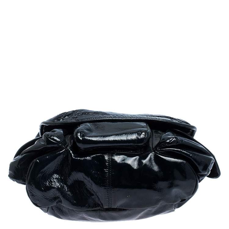 Pre Owned Givenchy Midnight Blue Patent Leather Hobo