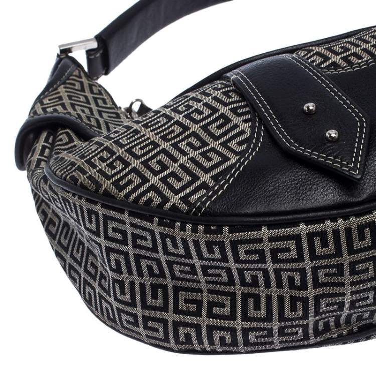Pre Owned Givenchy Grey/Black Canvas and Leather Hobo