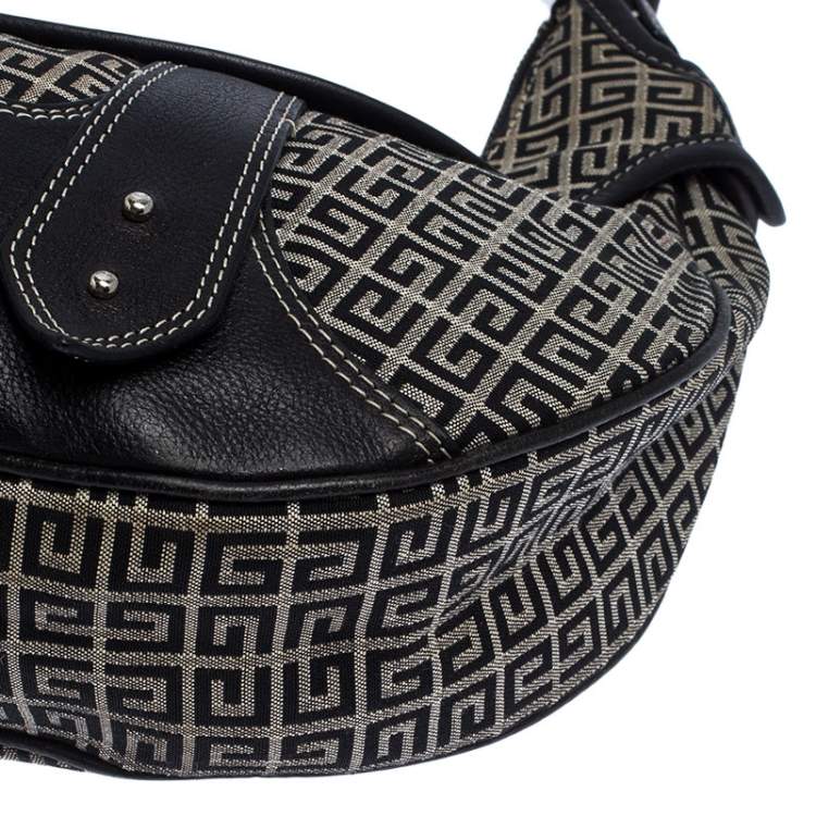 Pre Owned Givenchy Grey/Black Canvas and Leather Hobo