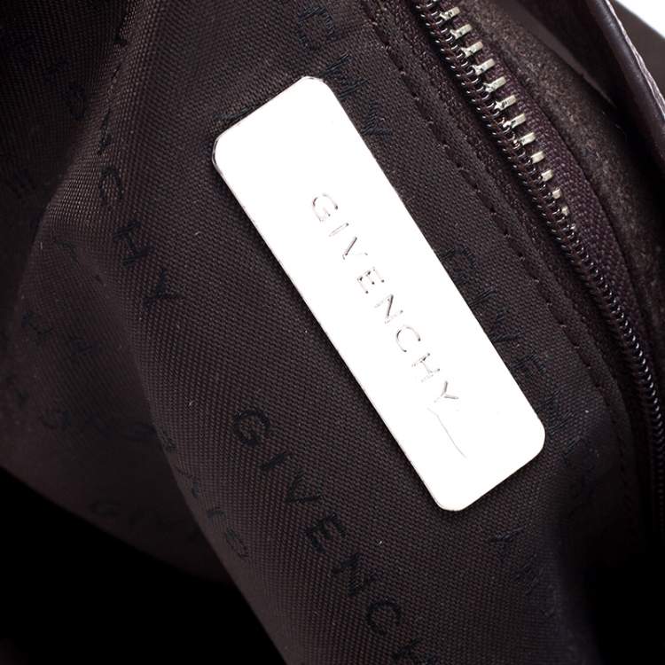 مملوكة مسبقًا Givenchy Dark Brown Nubuck and Leather Half Moon Hobo
