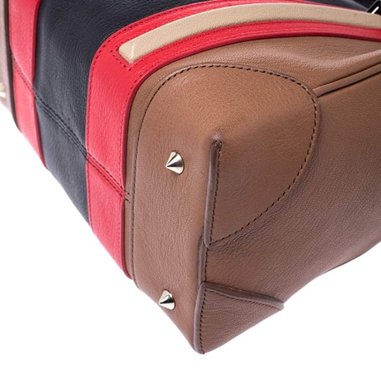 Pre Owned Givenchy Multicolor Leather Lucrezia Colorblock Bowler Bag