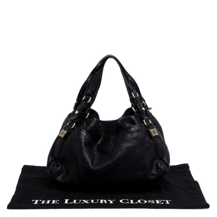 Pre Owned Givenchy Black Leather and Patent Leather Hobo