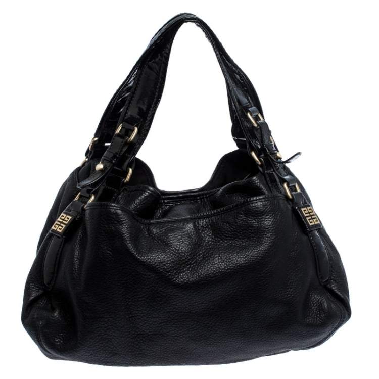 Pre Owned Givenchy Black Leather and Patent Leather Hobo