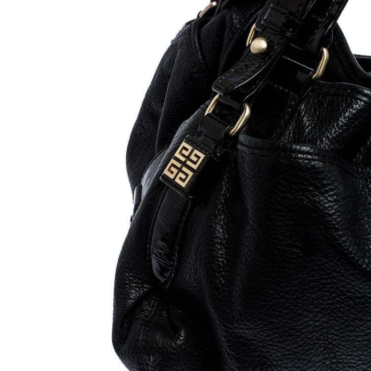 Pre Owned Givenchy Black Leather and Patent Leather Hobo