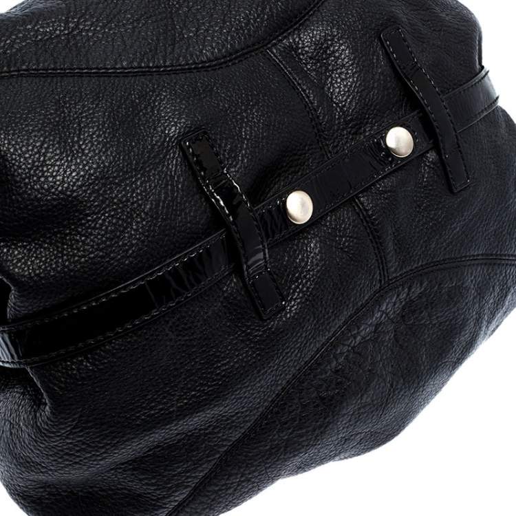 Pre Owned Givenchy Black Leather and Patent Leather Hobo