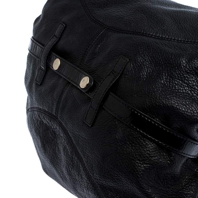 Pre Owned Givenchy Black Leather and Patent Leather Hobo