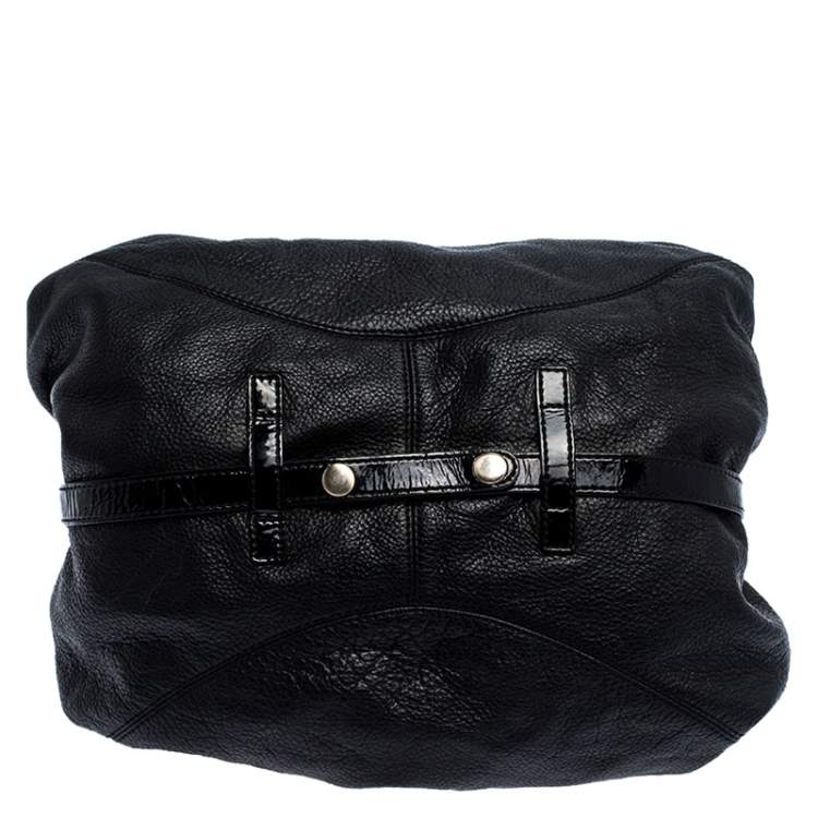 Pre Owned Givenchy Black Leather and Patent Leather Hobo