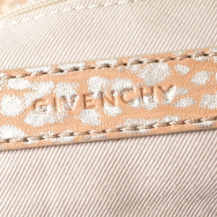 Pre Owned Givenchy Gold/Beige Pebbled Leather Hobo