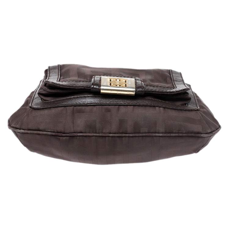 Pre Owned Givenchy Brown Signature Fabric and Leather Hobo